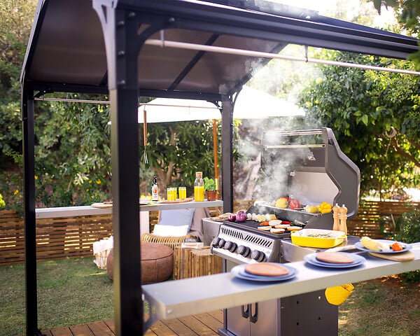CANOPIA - Canopia Abri barbecue Austin 180 x 284 cm Aluminium Noir - large