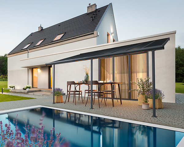 CANOPIA - Canopia Pergola Capri 3X3 Grise, toiture gris - large
