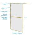 AURLANE - Paroi de Douche Or Doré Brossé 120x200cm - Porte-Serviette et Etagère - vignette