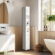 VOUNOT - Meuble rangement salle de bain Haut colonne 180x20x20cm MDF blanc - vignette