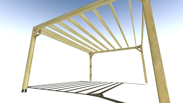 MA PERGOLA BOIS - Pergola bois • 5m x 4m • indépendante • sens largeur - large
