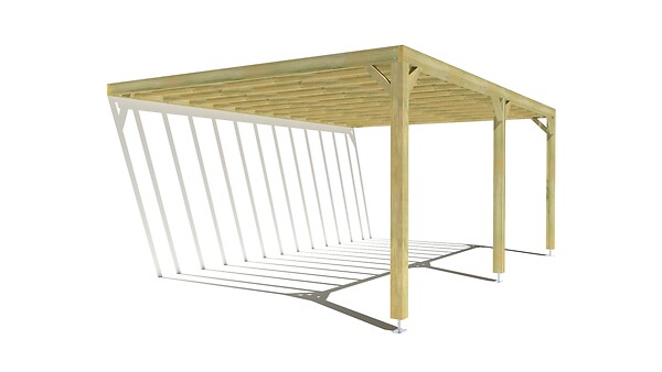 MA PERGOLA BOIS - Pergola bois • 6m x 4m • adossée • sens profondeur - large