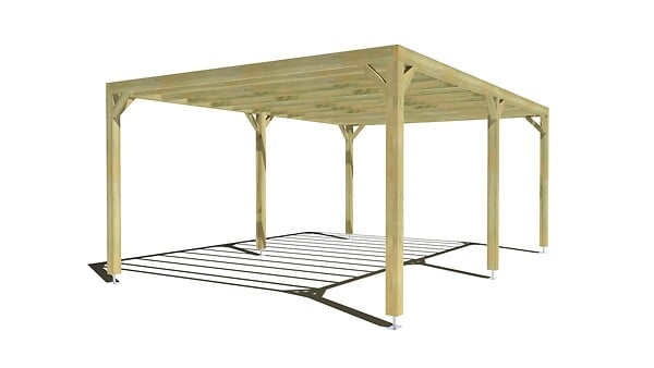 MA PERGOLA BOIS - Pergola bois • 6m x 4m • indépendante • sens profondeur - large