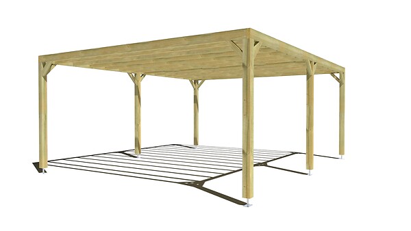 MA PERGOLA BOIS - Pergola bois • 6m x 5m • indépendante • sens profondeur - large