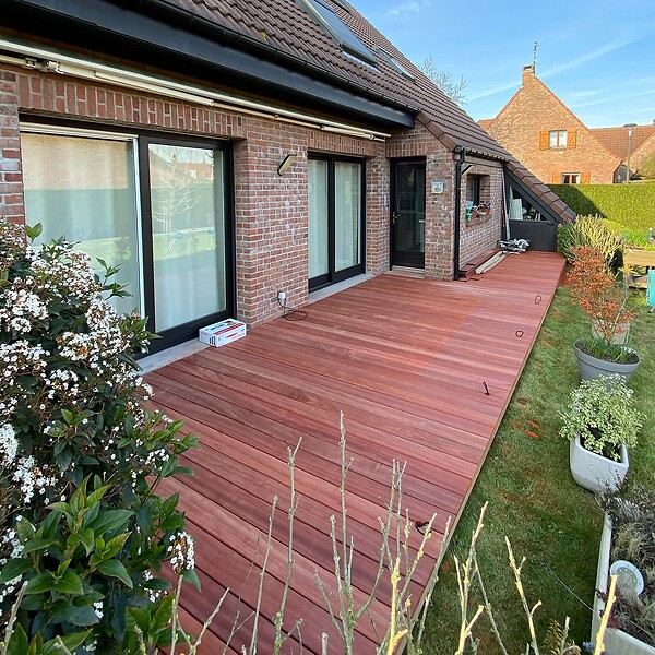 TERRASSEENBOIS - Planches de terrasse bois exotique PADOUK pour 20 m², Longueur 2,15 m. - large