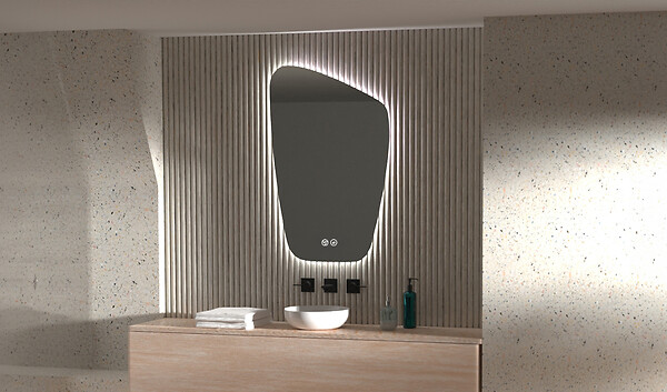 MP GLASS - Miroir led aurora 80x60 cm - large