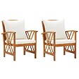 VIDAXL - vidaXL Chaises de jardin avec coussins lot de 2 Bois d'acacia massif - vignette