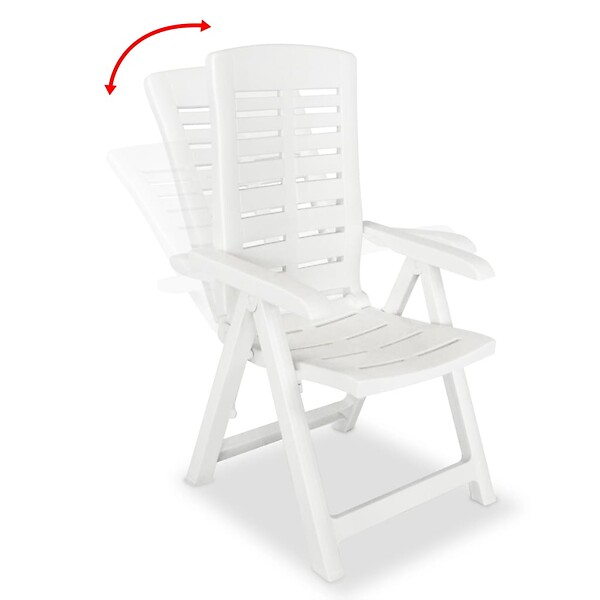 VIDAXL - vidaXL Chaises inclinables de jardin lot de 4 Plastique Blanc - large