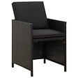 VIDAXL - vidaXL Chaises de jardin avec coussins lot de 4 Résine tressée Noir - vignette