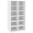 VIDAXL - vidaXL étagère à  chaussures Blanc 54x34x100,5 cm Bois d'ingénierie - vignette