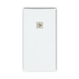 STANO - Receveur de douche 80 x 130 cm extra plat PURE en résine surface ardoisée blanc Grille inox - vignette