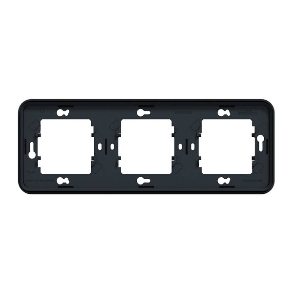 SCHNEIDER - Cadre 3 postes horizontale IP55 IK08 - Encastre - Gris anthracite - Mureva Styl - large