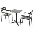 OVIALA - Ensemble table inclinable de terrasse 60 x 60 cm et 2 fauteuils noir - Almada - vignette
