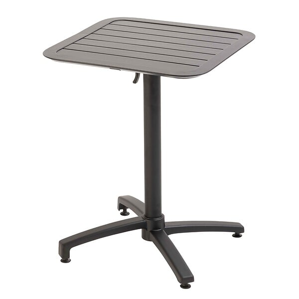 OVIALA - Ensemble table inclinable de terrasse 60 x 60 cm et 2 fauteuils noir - Almada - large