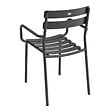 OVIALA - Ensemble table inclinable de terrasse 60 x 60 cm et 2 fauteuils noir - Almada - vignette