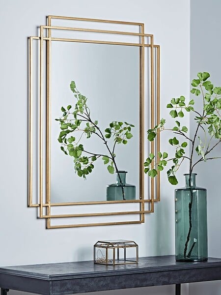 DADA ART - MIROIR RECTANGLE METAL DORE 48x70 cm - large