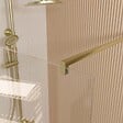 AURLANE - Paroi de Douche 140x195 cm en Verre Trempé 5 mm - Finition Or Brossé - GOLD ELEMENTARY - vignette