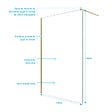 AURLANE - Paroi de Douche 140x195 cm en Verre Trempé 5 mm - Finition Or Brossé - GOLD ELEMENTARY - vignette