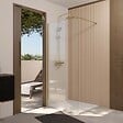 AURLANE - Paroi de Douche 100x195 cm en Verre Trempé 5 mm - Finition Or Brossé - GOLD ELEMENTARY - vignette