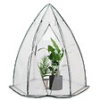 VOUNOT - Serre de jardin hivernage dome avec bache PE 160x160x180cm Blanc - vignette