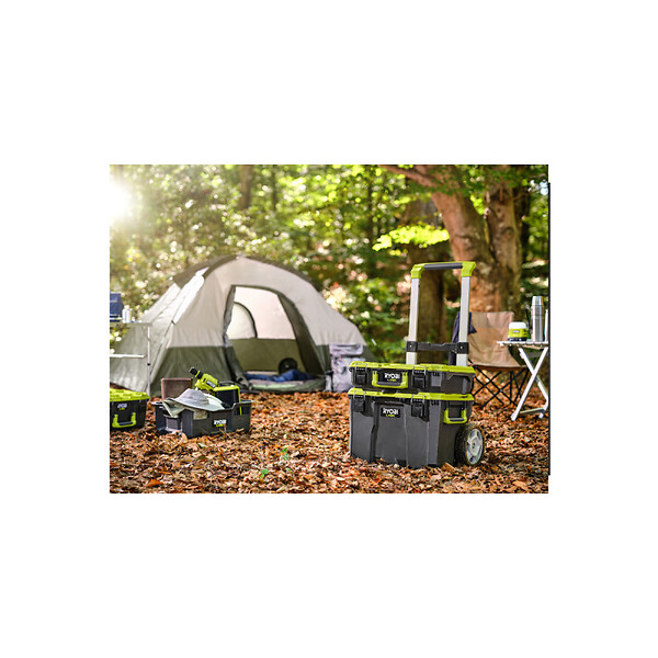 RYOBI - Pack RYOBI Système LINK Boîte à  outils sur roulettes - Boite à  outils medium - Boîte à  outils compacte - large