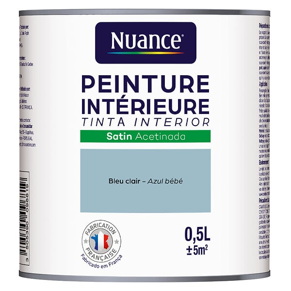NUANCE - Peinture Bicouche - Bleu clair - Satin - 0.5L - large
