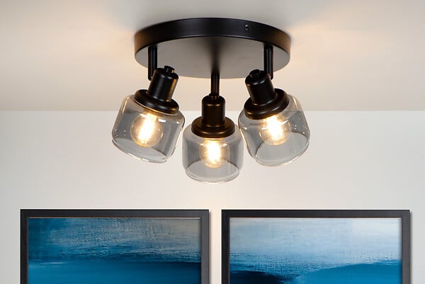 LUCIDE - BJORN Spot plafond-Noir-Ø38-3xE14-40W-Métal - large