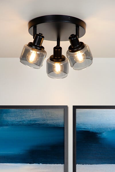 LUCIDE - BJORN Spot plafond-Noir-Ø38-3xE14-40W-Métal - large