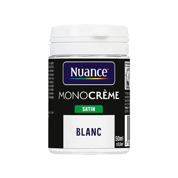 NUANCE - Testeur peinture MonoCrème - Blanc - Satin - 50ml - large