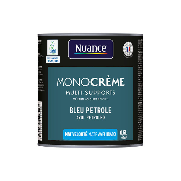NUANCE - Peinture MonoCrème - Bleu pétrole - Mat - 0.5L - large