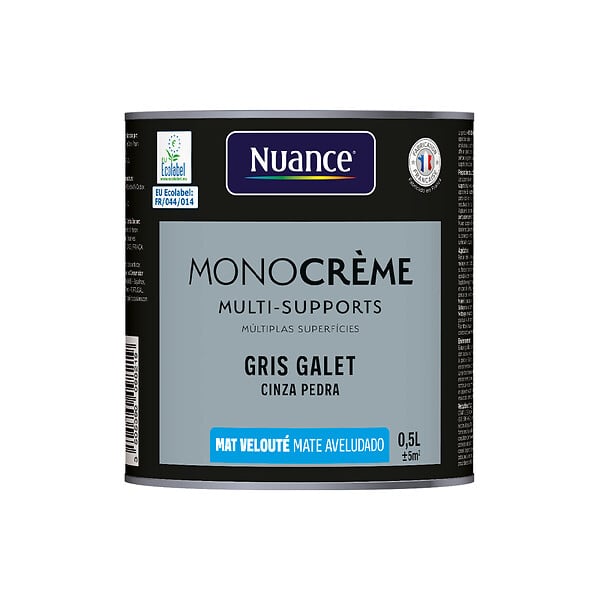 NUANCE - Peinture MonoCrème - Gris galet - Mat - 0.5L - large