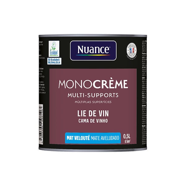NUANCE - Peinture MonoCrème - Lie de vin - Mat - 0.5L - large