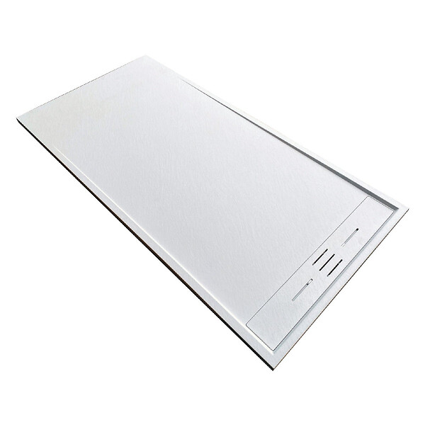 STANO - Receveur de douche 90 x 140 cm extra plat blanc SALVI en SoliCast® surface ardoisée - large