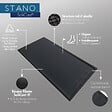 STANO - Receveur de douche 90 x 140 cm extra plat blanc SALVI en SoliCast® surface ardoisée - vignette