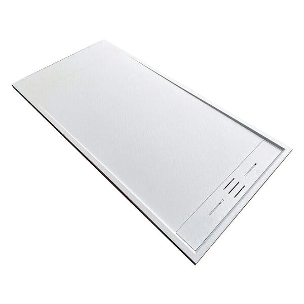 STANO - Receveur de douche 80 x 160 cm extra plat blanc SALVI en SoliCast® surface ardoisée - large