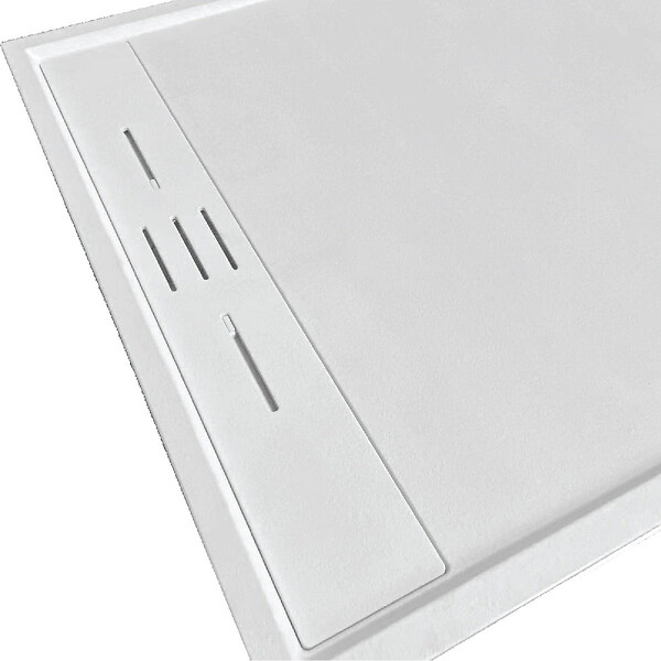STANO - Receveur de douche 80 x 180 cm extra plat blanc SALVI en SoliCast® surface ardoisée - large