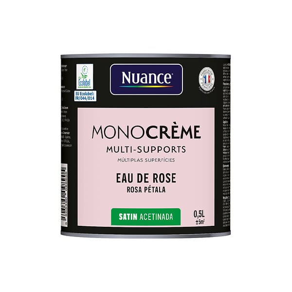 NUANCE - Peinture MonoCrème - Eau de rose - Satin - 0.5L - large