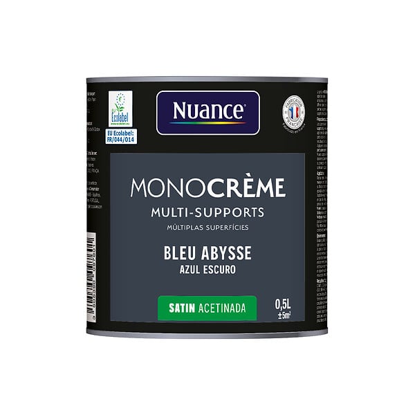 NUANCE - Peinture MonoCrème - Bleu abysse - Satin - 0.5L - large