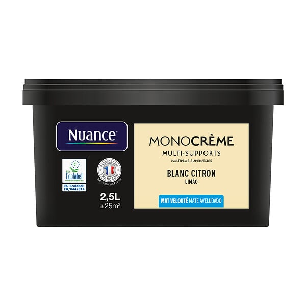 NUANCE - Peinture Monocrème - Blanc citron - Mat - 2,5L - large