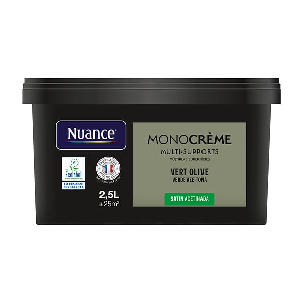 NUANCE - Peinture Monocrème - Vert olive - Satin - 2,5L - large