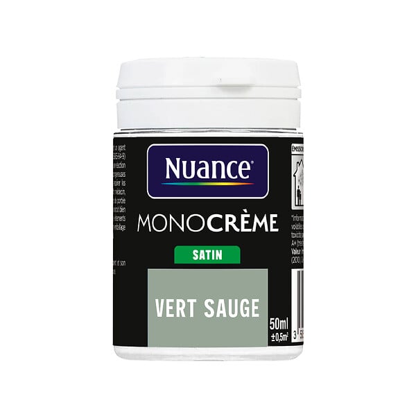 NUANCE - Testeur peinture MonoCrème - Vert sauge - Satin - 50ml - large