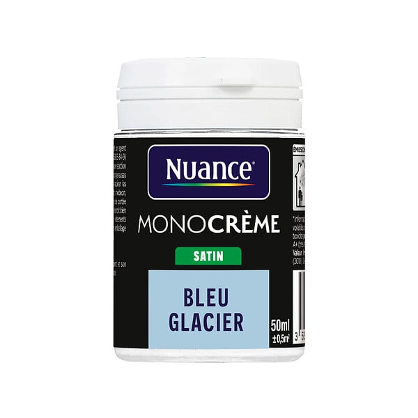 NUANCE - Testeur peinture MonoCrème - Bleu glacier - Satin - 50ml - large