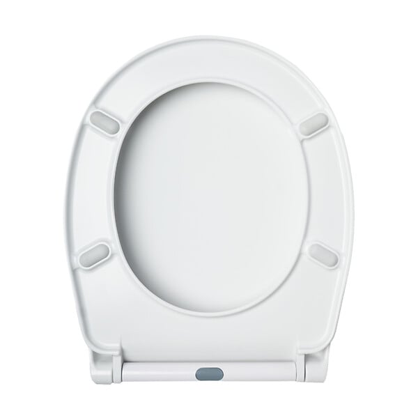 GODART - Abattant WC blanc de forme ovale en duroplast antibactérien avec fermeture ralentie, réglable et déclipsable - Melodi - large