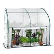 VOUNOT - Serre de jardin hivernage murale adossee avec bache PE 200x100x180cm blanc - vignette