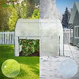 VOUNOT - Serre de jardin hivernage murale adossee avec bache PE 200x100x180cm blanc - vignette