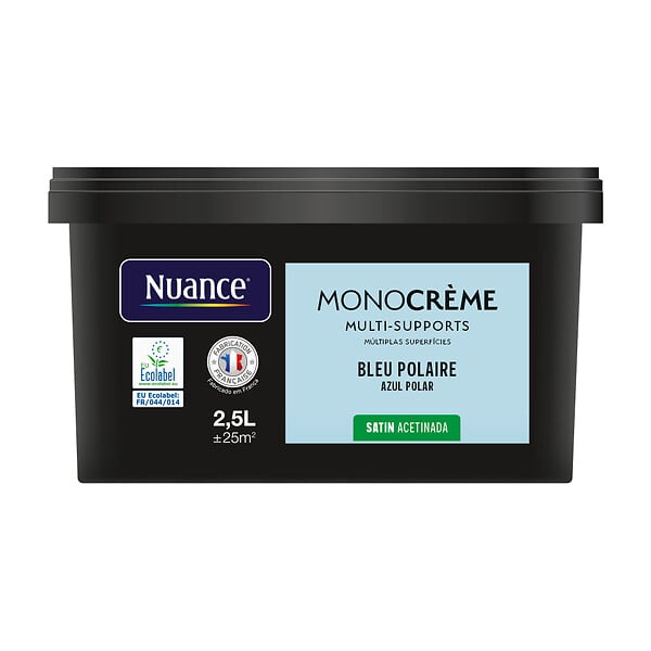 NUANCE - Peinture Monocrème - Bleu polaire - Satin - 2,5L - large