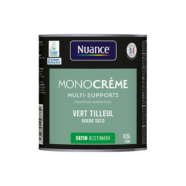 NUANCE - Peinture MonoCrème - Vert tilleul - Satin - 0.5L - large
