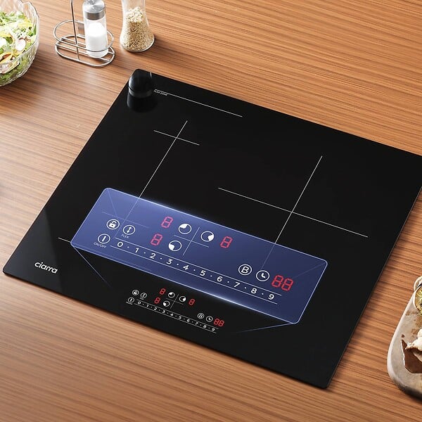 CIARRA - Plaque de cuisson induction 59cm 3 Foyers 6500W  Flexizone Booster CD3BFBIH - large