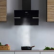 CIARRA - Hotte Murale Inclinée 60cm  APP+WIFI Contrôle et Tactile 650m3/h Booster Noir Ciarra CD6736FB - vignette