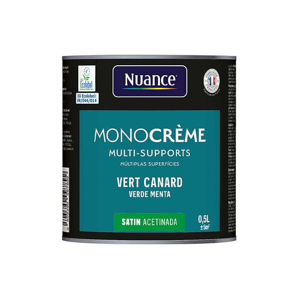 NUANCE - Peinture MonoCrème - Vert canard - Satin - 0.5L - large